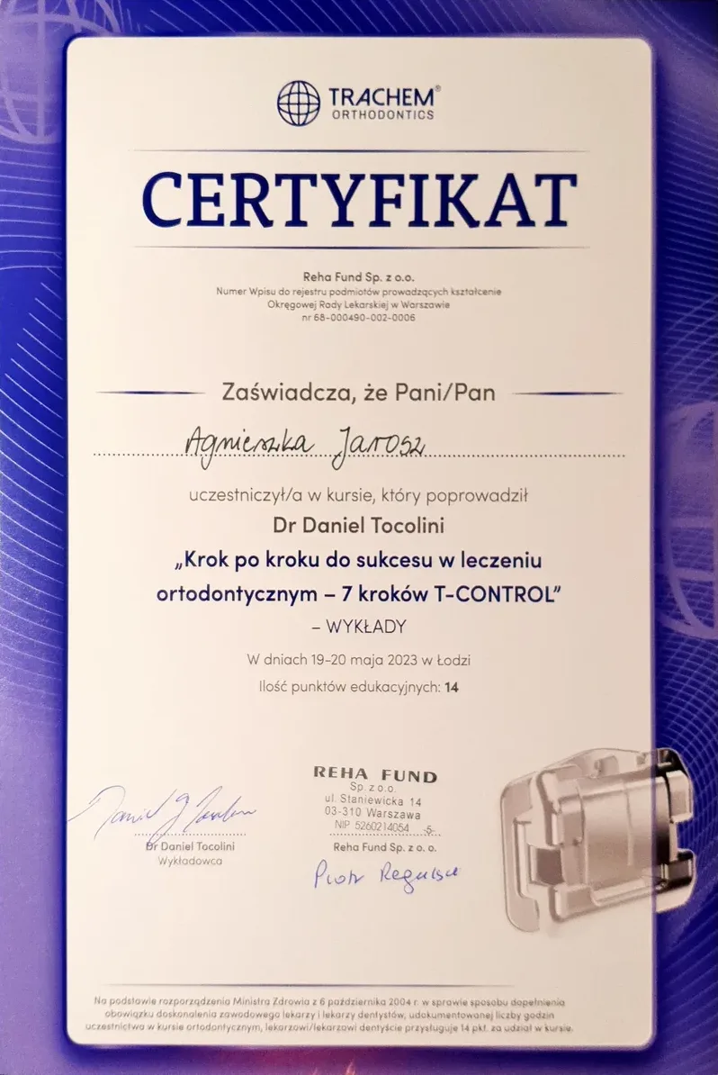 Certyfikat TRACHEM – 7 kroków T-Control (2023)